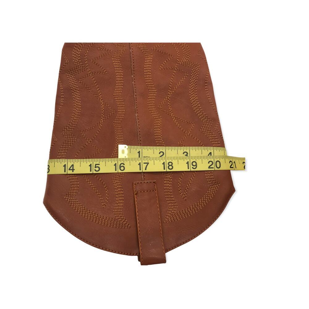 Code West Womens Western Style Mid Calf Boots Brown Pull On Stacked Heels 8.5 M - Picture 3 of 8